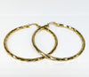 Plated Textured Hoop Earrings LARGE*