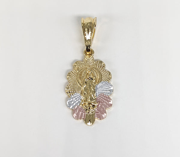 Plated Tri-Gold Virgin Mary Pendant*