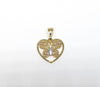 Plated Tri-Gold Butterfly Heart Pendant