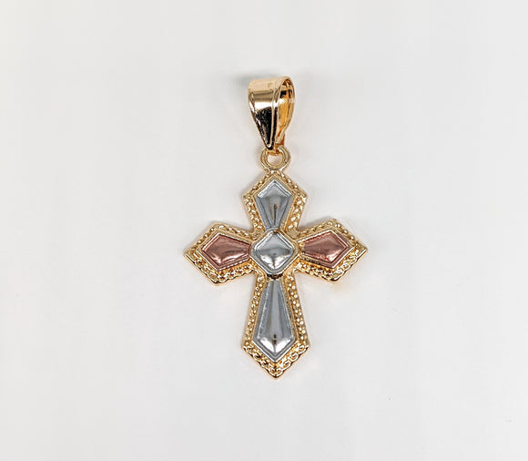 Plated Tri-Gold Cross Pendant*