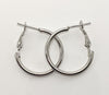 Rhodium Plated 20mm Hoop Earring