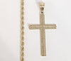 Plated Cross 4mm Rope/Braided Chain Necklace