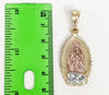 Plated Tri-Gold Virgin Mary Pendant