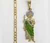 Plated Multicolor Saint Jude Pendant and Chain Set