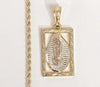 Plated Virgin Mary Pendant and Rope/Braided Chain Set