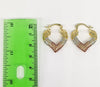 Plated Tri-Gold Half Heart Earring*