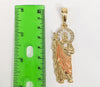 Plated Tri-Gold Saint Jude Pendant and Figaro Chain Set