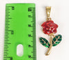 Plated Multicolor Rose Flower Pendant and Star Chain Set