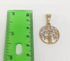 Plated Tri-Gold Virgin Mary Pendant and Figaro Chain Set