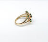 Plated Clear/Green Stone Ring