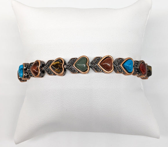 Copper Hearts Magnetic Bracelet