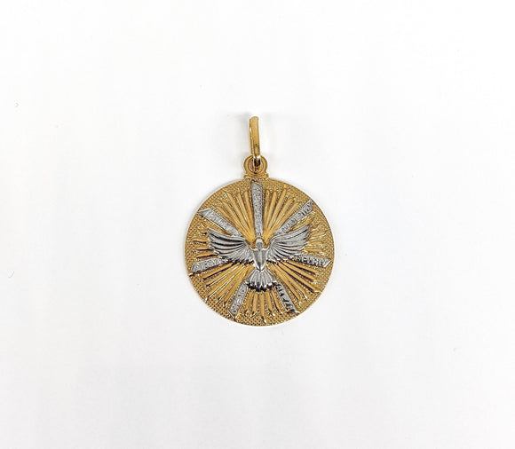 Plated Two-Tone Holy Spirit Dove Pendant