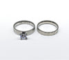 Stainless Steel Clear Stone Ring Set