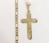 Plated Cross Pendant and Figaro Chain Set