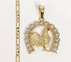 Plated Rooster Figaro 4mm Chain Necklace