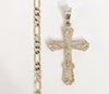 Plated Cross 5mm Figaro Chain Necklace*