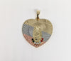 Plated Heart with Virgin Mary Pendant and Chain Set