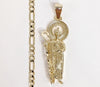 Plated Saint Jude Pendant and Figaro Chain Set