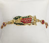 Plated Multicolor Virgin Mary with Red Eye Bracelet