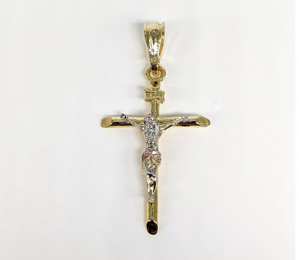 Plated Tri-Color Cross SMALL Pendant*