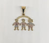 Plated Two Boys and Girl Pendant