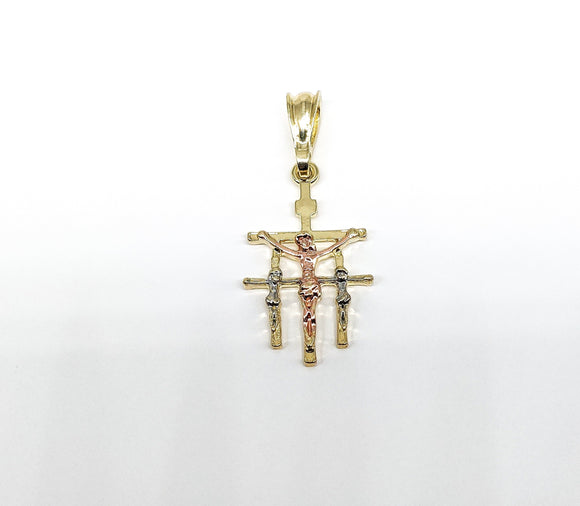 Tri-Plated Triple Cross Pendant