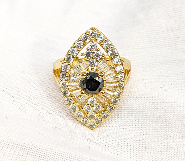 Plated Elegant Stone Ring