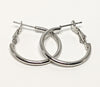 Rhodium Plated 20mm Hoop Earring