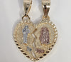 Plated Virgin Mary and Saint Jude Break-A-Part Heart Pendant