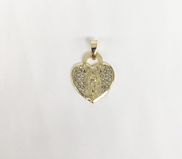 Plated Virgin Mary Heart Pendant*