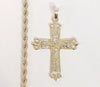 Plated Cross 4mm Rope/Braided Chain Necklace