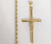 Plated Cross Pendant and Rope/Braided Chain Set