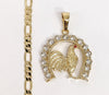 Plated Rooster Figaro 5mm Chain Necklace