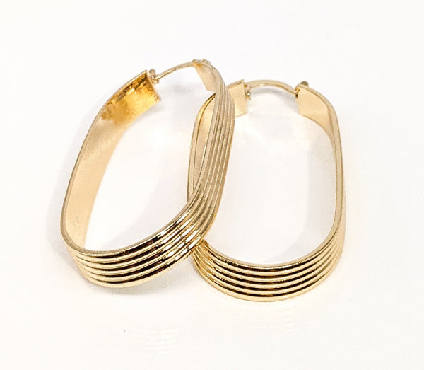 Plated Oval Hoop Earring