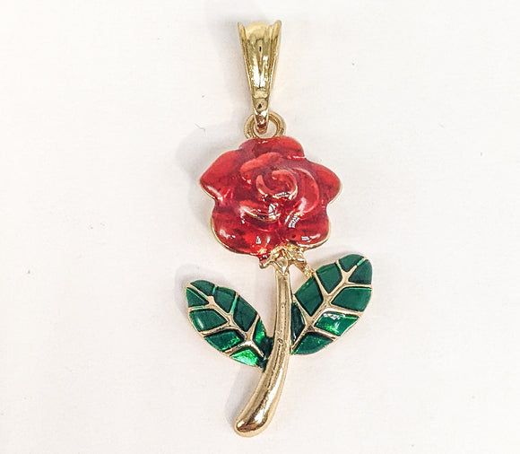 Plated Multicolor Rose Flower Pendant*