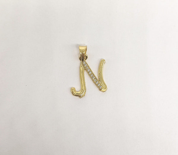 Plated Letter "N" Pendant