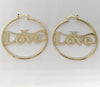 Plated "Love" Hoop Earring