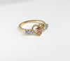 Plated Tri-Gold Heart Quincenera Ring