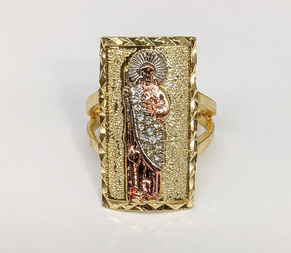 Plated Tri-Gold Saint Jude Adjustable Ring