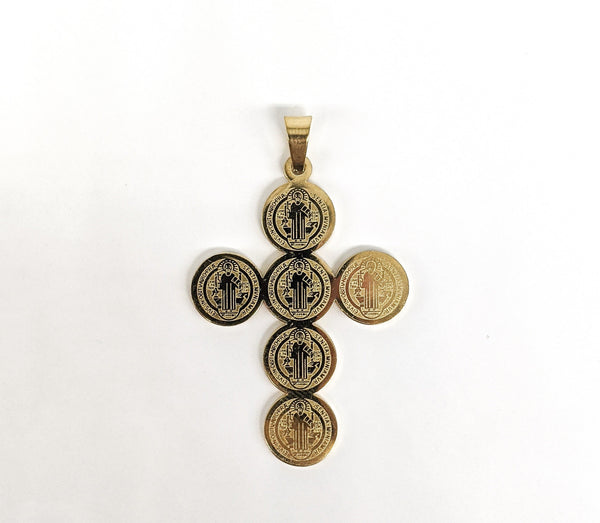 Stainless Steel Saint Benedict Cross Pendant*