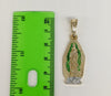 Plated Multicolor Virgin Mary Pendant and Figaro Chain Set
