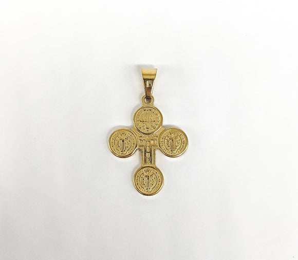 Stainless Steel Saint Benedict Cross Pendant