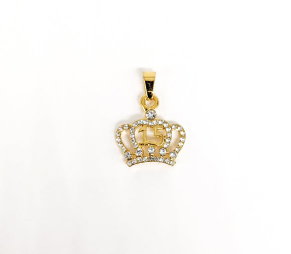 Plated Quinceanera Crown Pendant