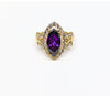 Plated Clear/Purple Stone with Butterfly Ring