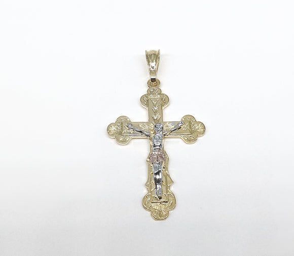 Plated Tri-Gold Cross Pendant