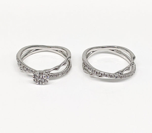 Rhodium Plated Rings Set