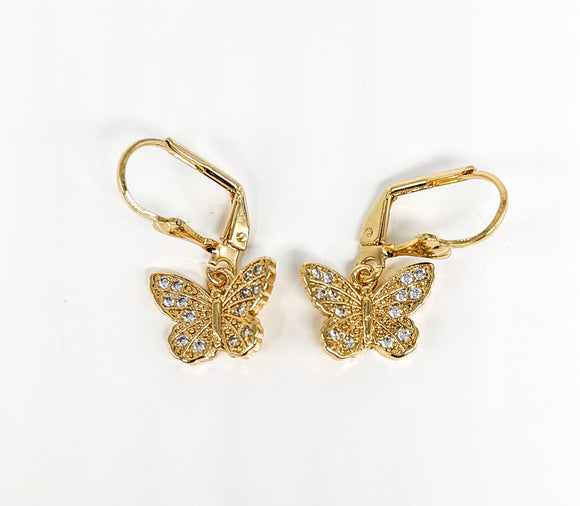 Plated Butterfly Hook Earring