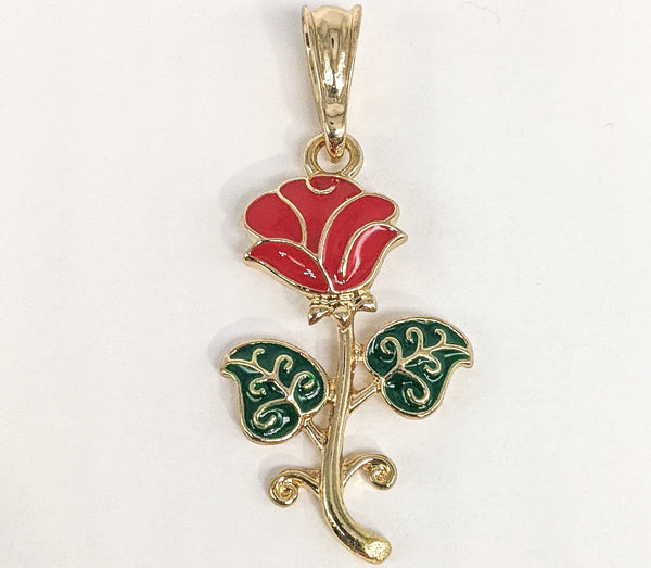 Plated Multicolor Rose Flower Pendant*