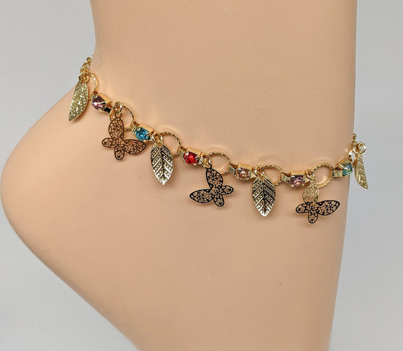 Plated Butterfly Anklet