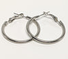 Rhodium Plated 25mm Hoop Earring